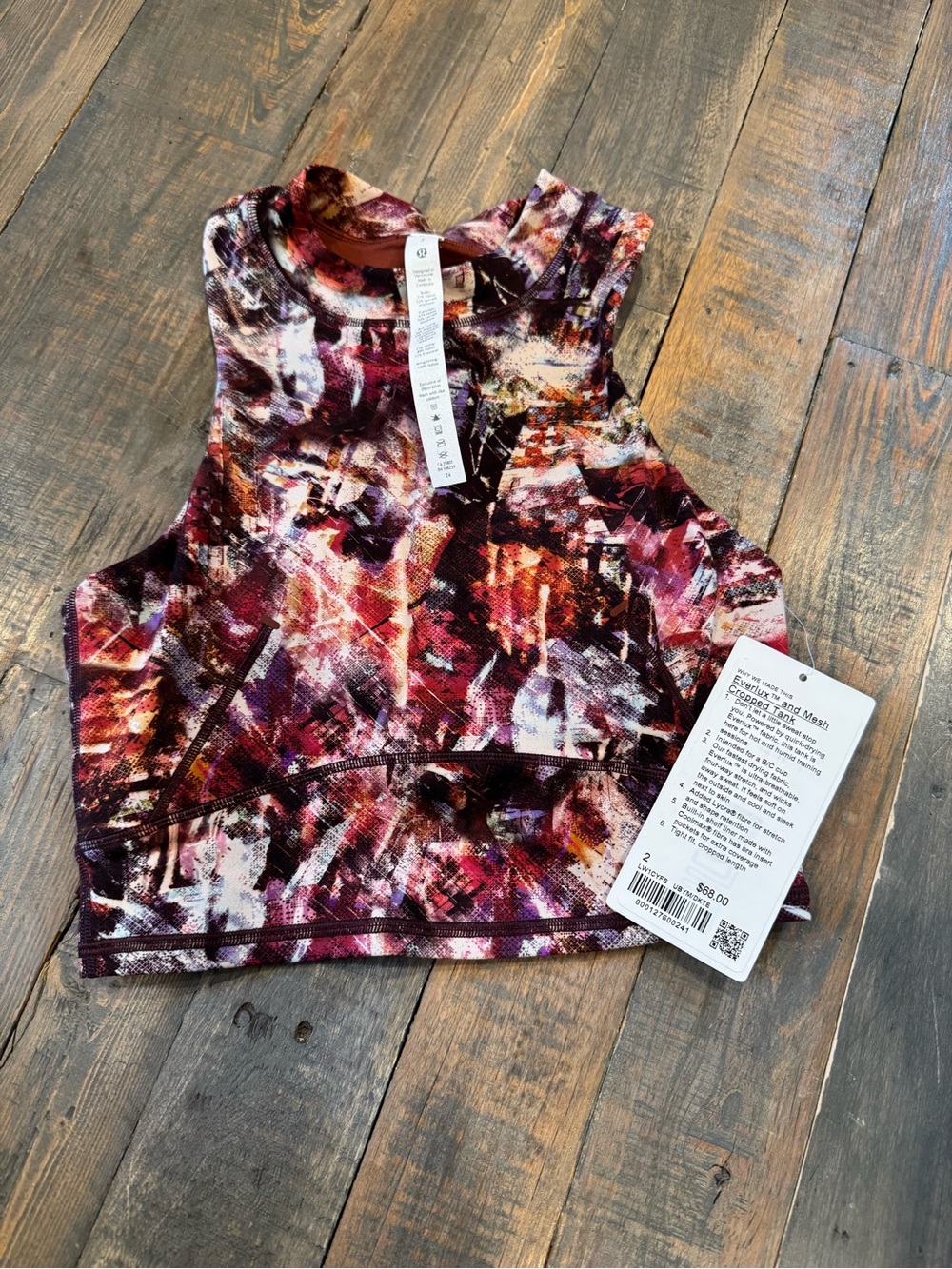 Lululemon Everlux and Mesh Cropped Tank sz2